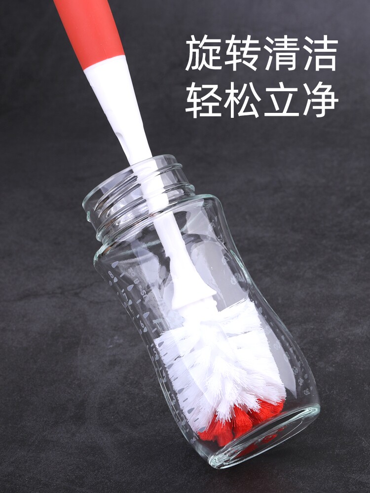 Lilucci Bottle Brush Cleaning Brush Set Baby brush with baby straw 360 degree rotation portable cleaning