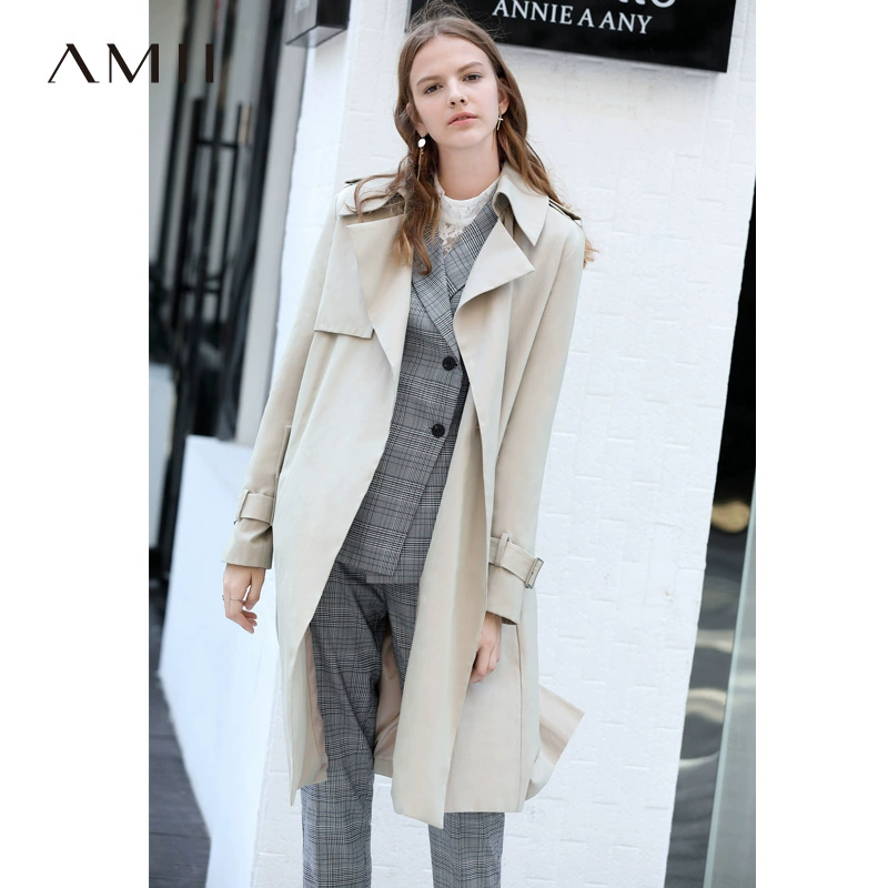 Áo khoác nữ mùa xuân 2020 của Amii Quần áo mới giữa áo khoác gió nữ dài - Trench Coat