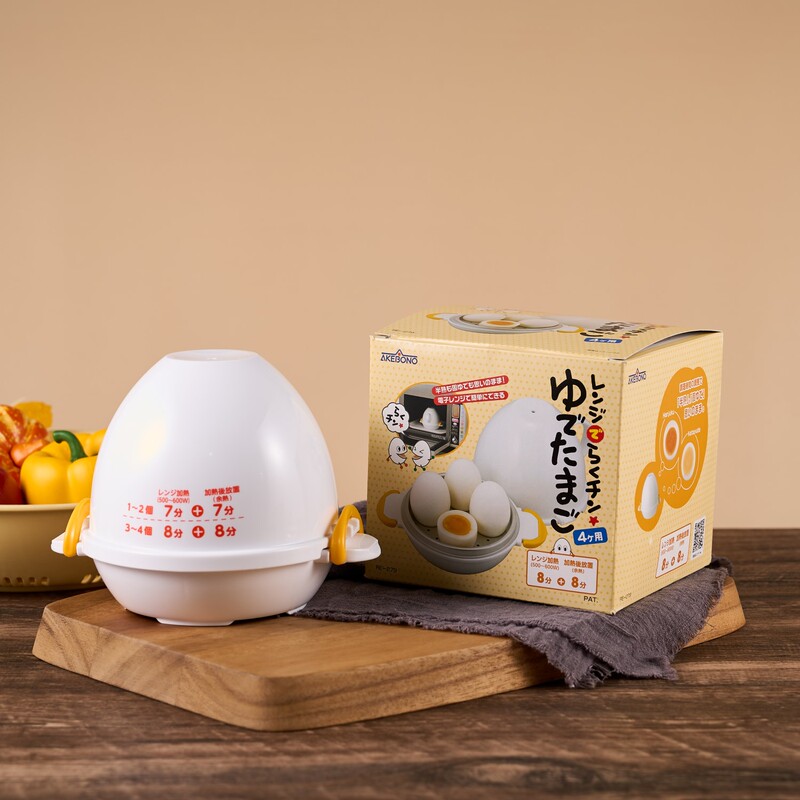 Japanese Original Imported Akebono Microwave Egg Cooker for Soft-Boiled, Onsen Egg, and Hard-Boiled Control