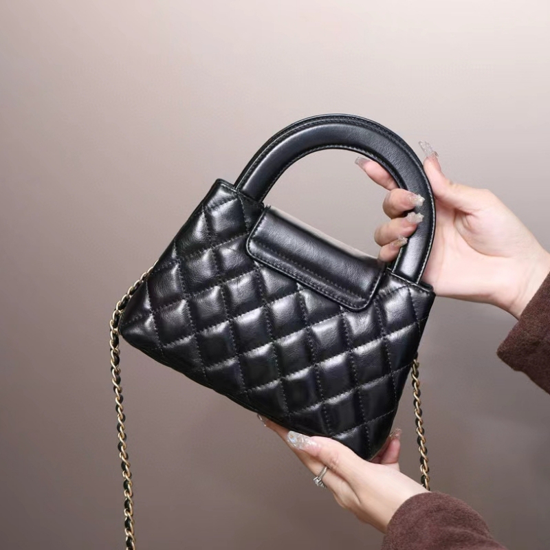 Original Leather Chip Version Camellia Cf Small Size Large Mini Small Gold Ball Square Chubby Double Gold Bead 19Bag Garbage Bag