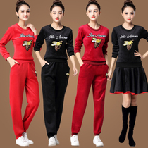 Autumn and winter thick double-sided velvet autumn and winter warm middle-aged sports ghosts step dance aerobics dance performance clothes