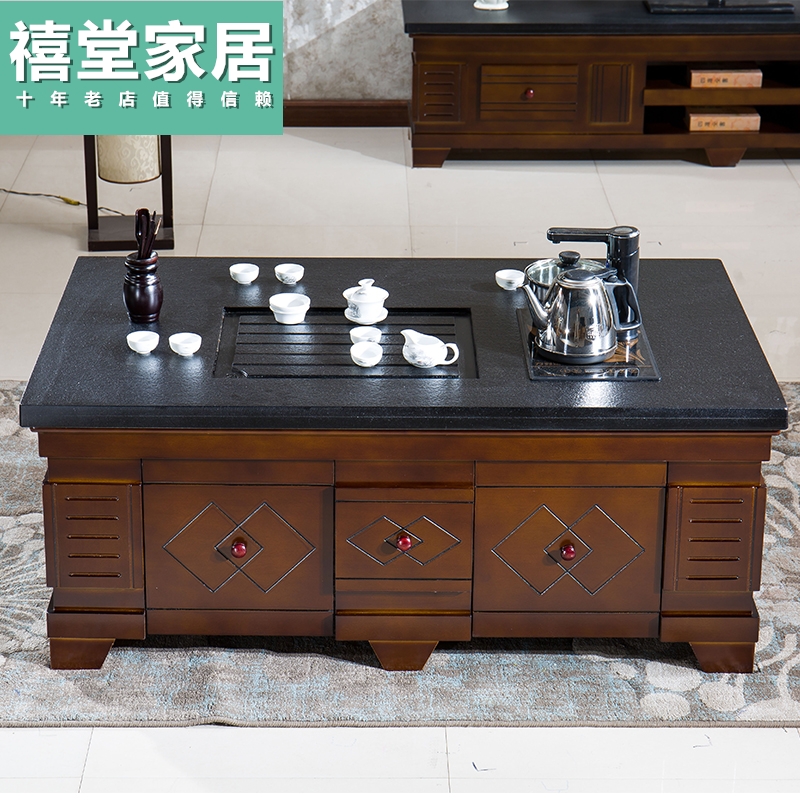 'm wood automatic sheung shui one - piece marble stone kung fu tea table sitting room tea office desk and chair set