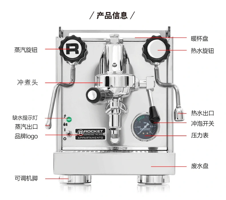 Máy pha cà phê bán tự động Rocket / Rocket APPARTAMENTO đầu đơn