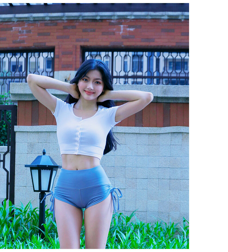Sáng màu mới lưới màu đỏ ngắn bụng bụng bụng thể thao tập thể dục yoga áo thun - Áo phông thể thao áo thun tập gym