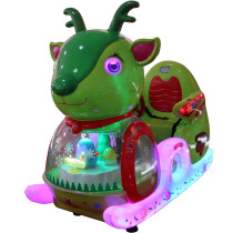 2017 New sledge deer painting screen rocking machine Children slot MP5 See animated Christmas deer electric rocking car