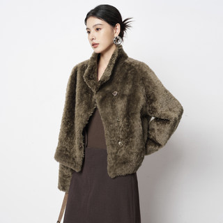 Spanish Imported Largon Sheepskin Fur Integrated Coat for Women, Short Style, 2025 New Model, Simple and Slimming Lamb Fur