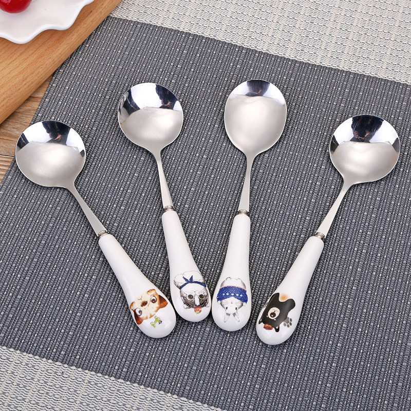 A2572 Creative Children's Cutlery Stainless Steel Cutlery Fork Spoon Japanese and Korean Cartoon Stainless Steel Spoon Set Children's Meal