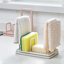 A2663 kitchen Desktop Dishcloth Rack Dishcloth Leash Free of perforated sponge soap shelve Multi-functional storage