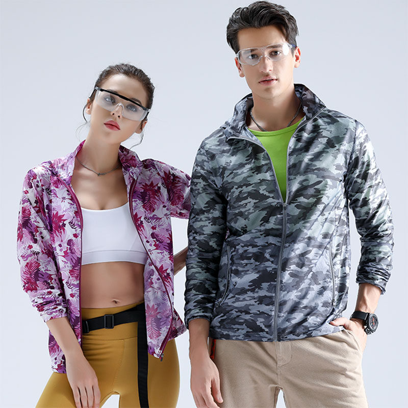 Tantuo camouflage sunscreen clothing for men and women spring and summer breathable travel outdoor running windproof sunscreen clothing skin windbreaker