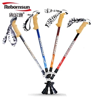 Robinson trekking cực khóa carbon kính thiên văn ba phần giảm xóc thẳng mía mới ngoài trời - Gậy / gậy gậy ba chân