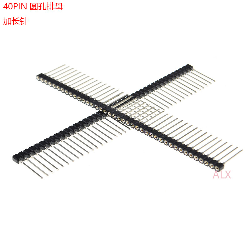 1*40Pin lengthened needle single row round hole platoon seat 2 54mm pitch row mother seat single row small black holder