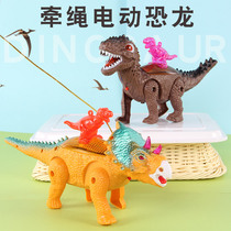 Yiwu childrens toys creative electric dinosaur simulation model toys will walk the night market luminous stall gifts