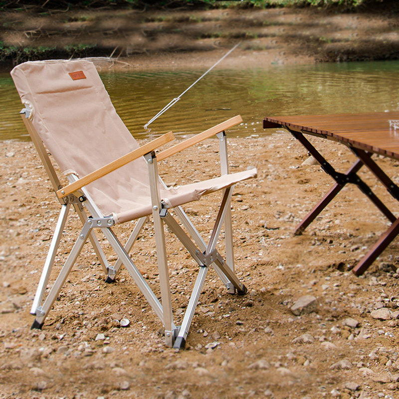 Kermit Chair Portable Camping Backrest Chair Armrest Fishing Stool Aluminum Alloy Outdoor Folding Chair Picnic Barbecue