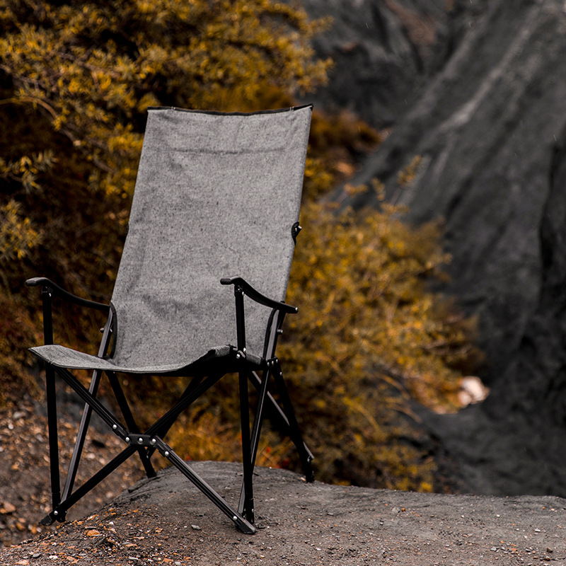 Outdoor Portable Folding Chair Small Camping Picnic Chair Backrest Fishing Chair Casual High Back Small Stool Aluminum Alloy