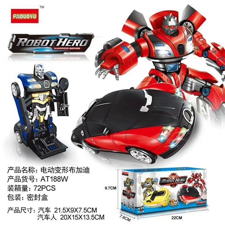 Robot biến hình tự động Hornet Robot Thomas Police Car Children Electric Universal Non-Remote Control Toy Car xe trò chơi