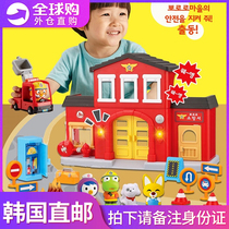 South Korea Pop Music Pororo Fire Department Rescue Themed Scene Accessories Sound And Light Fire Department Toys