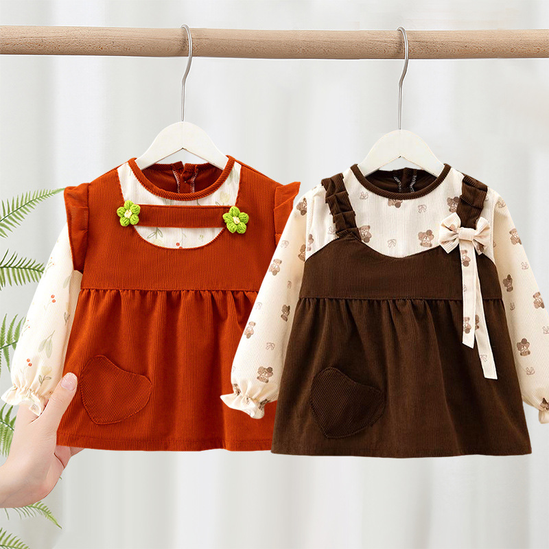 Children's smock, baby eating bib, apron, female princess, waterproof, anti-dirty, fashionable, autumn and winter, baby, child, dress backwards