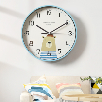 Lion cartoon childrens room wall clock non-punching living room home fashion wall clock cute hanging bedroom clock