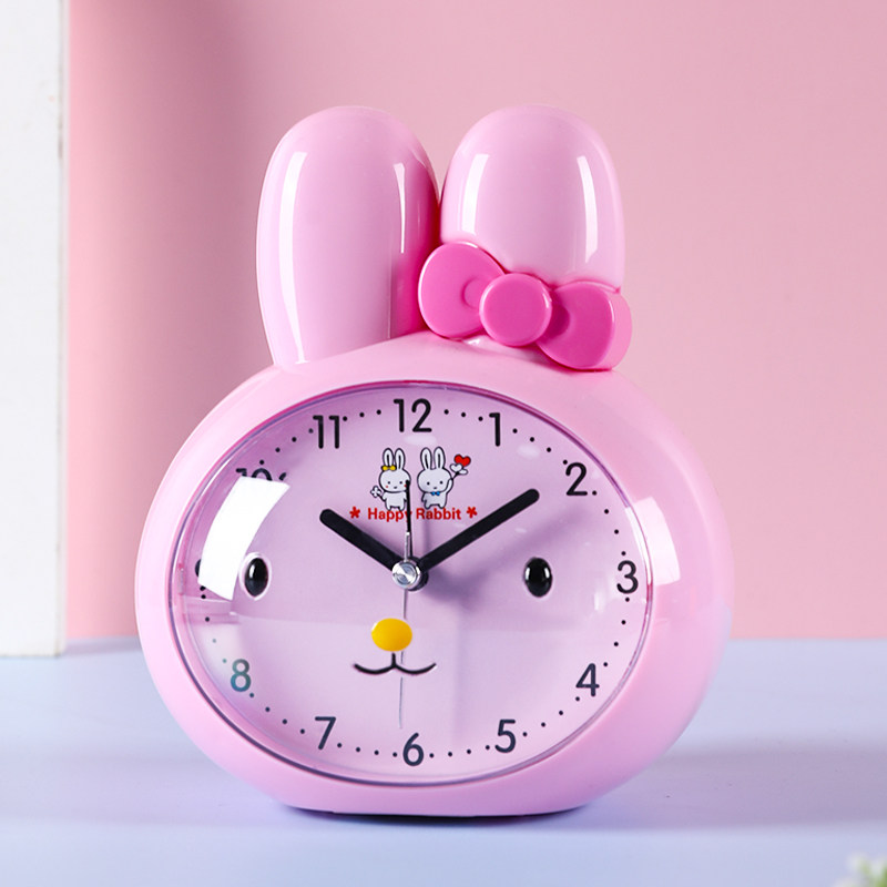 Cute Cartoon Rabbit Alarm Clock Children Learn Exclusive Rowling Bedroom Students Wake Theologer Home Boy Clock