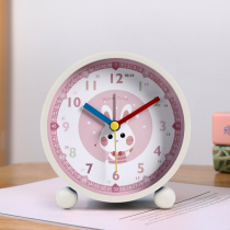 Cartoon sweet rabbit cute alarm clock student special wake-up artifact bedroom bedside desktop girl get up mute alarm