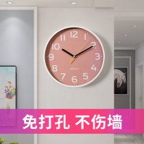 2021 net red hanging bell-free living room home modern minimalist clock bedroom clock ultra silent night light table