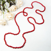 Chinese red natural necklace wool coat chain long section 100 lap minimalist about fashion upscale ethnic wind accessories womens round pearl hanging chain