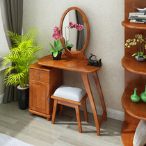 Solid wood dresser Modern Chinese bedroom small apartment type dressing table Makeup table with mirror Simple economic type
