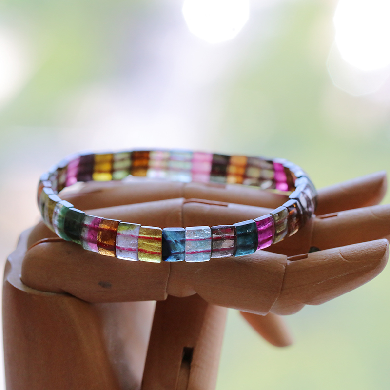 Direct Sales from Bujia: Natural Crystal Brazilian Afghan Tourmaline Bracelet for Women, Bohemian Style Wish Stone Bracelet