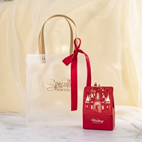 Матовый большой шоппер, большая лента, красный замок