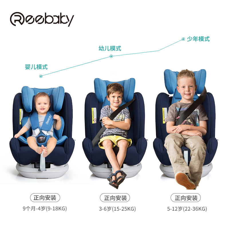 Reebaby xe ghế an toàn trẻ em với hệ thống phun đầy đủ mốc 360 xoay 0-12 tuổi ghế an toàn trẻ em xe.