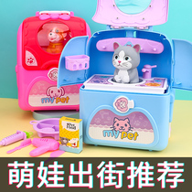 Childrens house toys baby backpack pet simulation animal Cat 3 puppies 4 girls birthday gifts girls