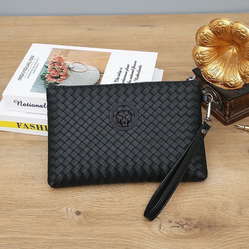 Woven Pattern Men's Clutch Bag, Casual Handbag, New High-End Light Luxury Handbag, Men's Envelope Bag