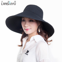 Sunscreen hat Female fisherman hat foldable beach hat Large cornice sun hat Summer seaside travel visor hat