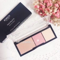Spot KIKO FACE PALETTE FACE TRI-color POWDER Repair Blush High Gloss