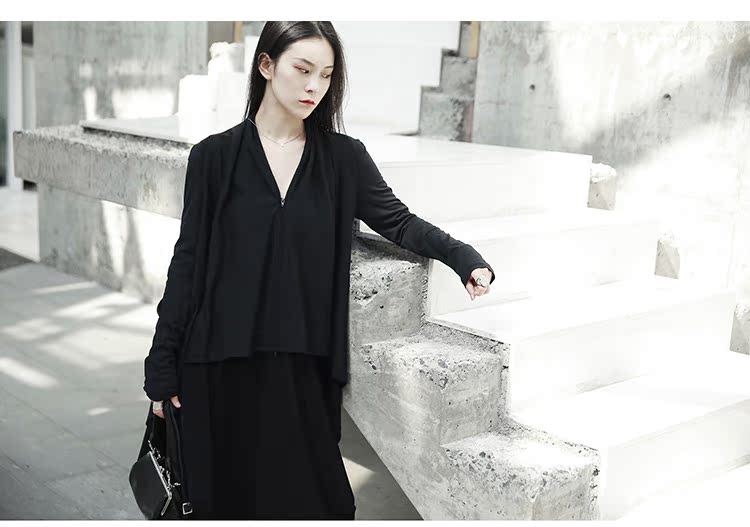 SIMPLE BLACK 2018 đầu thu tối màu gió ngắn trước áo khoác lửng nữ dài mỏng áo khoác nữ cao cấp