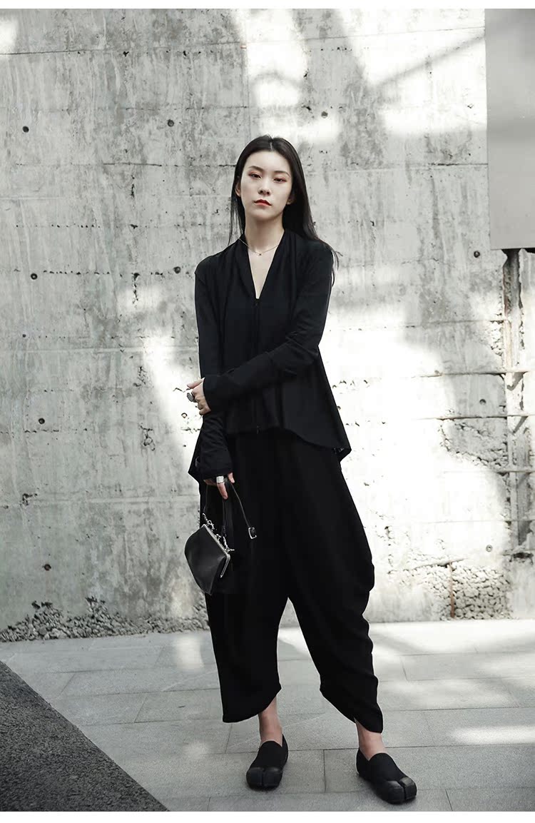 SIMPLE BLACK 2018 đầu thu tối màu gió ngắn trước áo khoác lửng nữ dài mỏng áo khoác nữ cao cấp