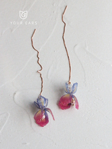 YOUR EARS original design National style flower long ear wire Hanfu ancient style temperament female earless ear clip