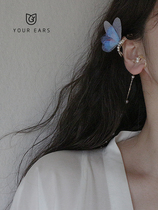 YOUR EARS original hand-made Super fairy Hanfu costume niche butterfly ear hanging without ear hole