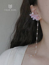 YOUR EARS original design hand-made fairy temperament French one-piece ear clip imitation eternal flower ear ornaments