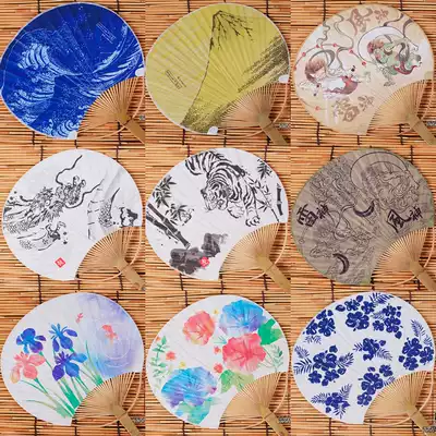 Full 28 Japanese wind fans Japanese wind group fans Dragon and tiger wind god Thunder God Ukiyo-e cherry blossoms, etc