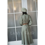 Lan Yiwuyu ｜ серо-зеленая платье с длинными рукавами юбка для рубашки, настоящий и универсальный Lanyifair Оригинальная готовая одежда