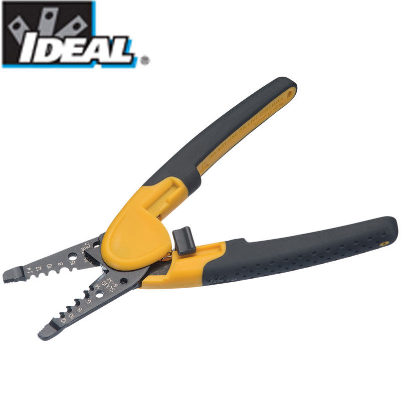 American ideal IDEAL45-718 coarse pattern anti-slip handle peeling pliers 8-16AWG