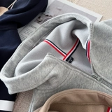 Утепленная толстовка для мальчиков, толстовка с капюшоном с молнией, кардиган, куртка, бархатное утепленное термобелье, подходит для подростков