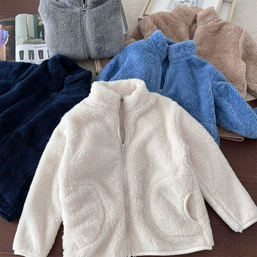 Бархатная двусторонная куртка для мальчиков с молнией, детский цветной удерживающий тепло свитер, семейный стиль, подходит для подростков