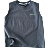 Хлопковая майка для мальчиков для отдыха, летняя тонкая футболка без рукавов, круглый воротник, подходит для подростков