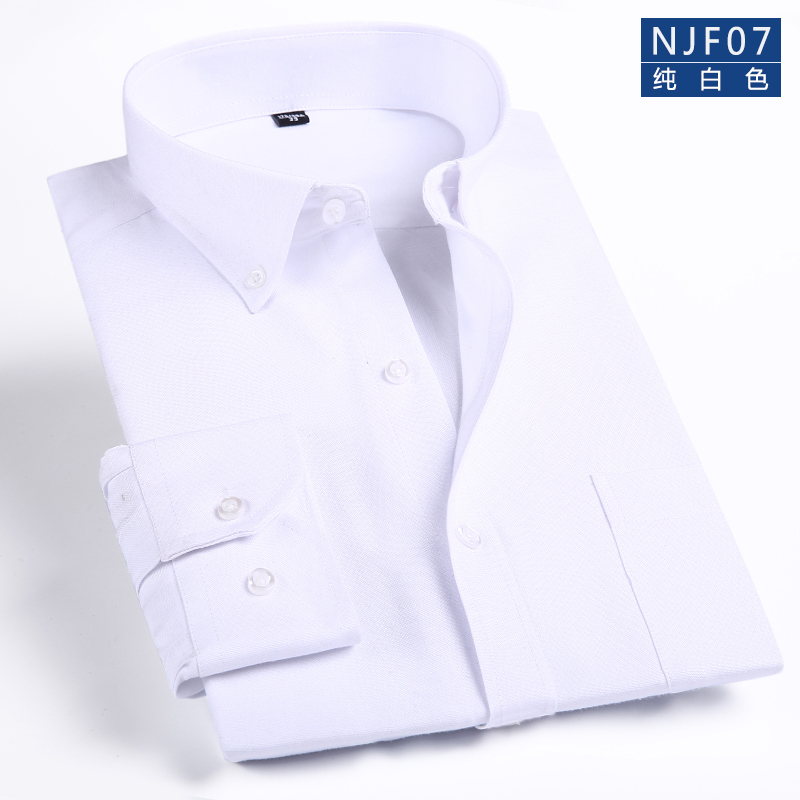 Áo sơ mi nam trung niên nam dài tay nam trung niên tải Oxford cotton không áo màu xám cộng với phân bón XL áo kiểu công sở đẹp