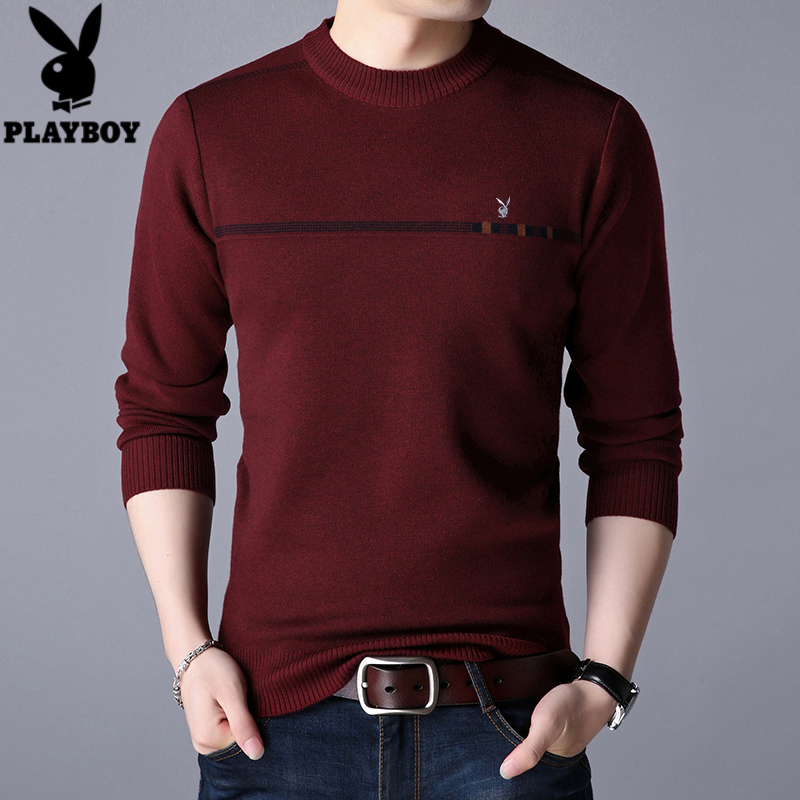 Playboy Xuân Thu áo len mới vòng đầu có cổ đáy đan nam Hàn Quốc phiên bản loose-fitting áo len thủy triều.