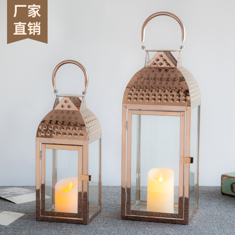 Nordic Retro Metal Wax Candleholder Romantic Table Candlelight Dinner Eurostyle Modern Creative Decorations Windproof Light Pendulum