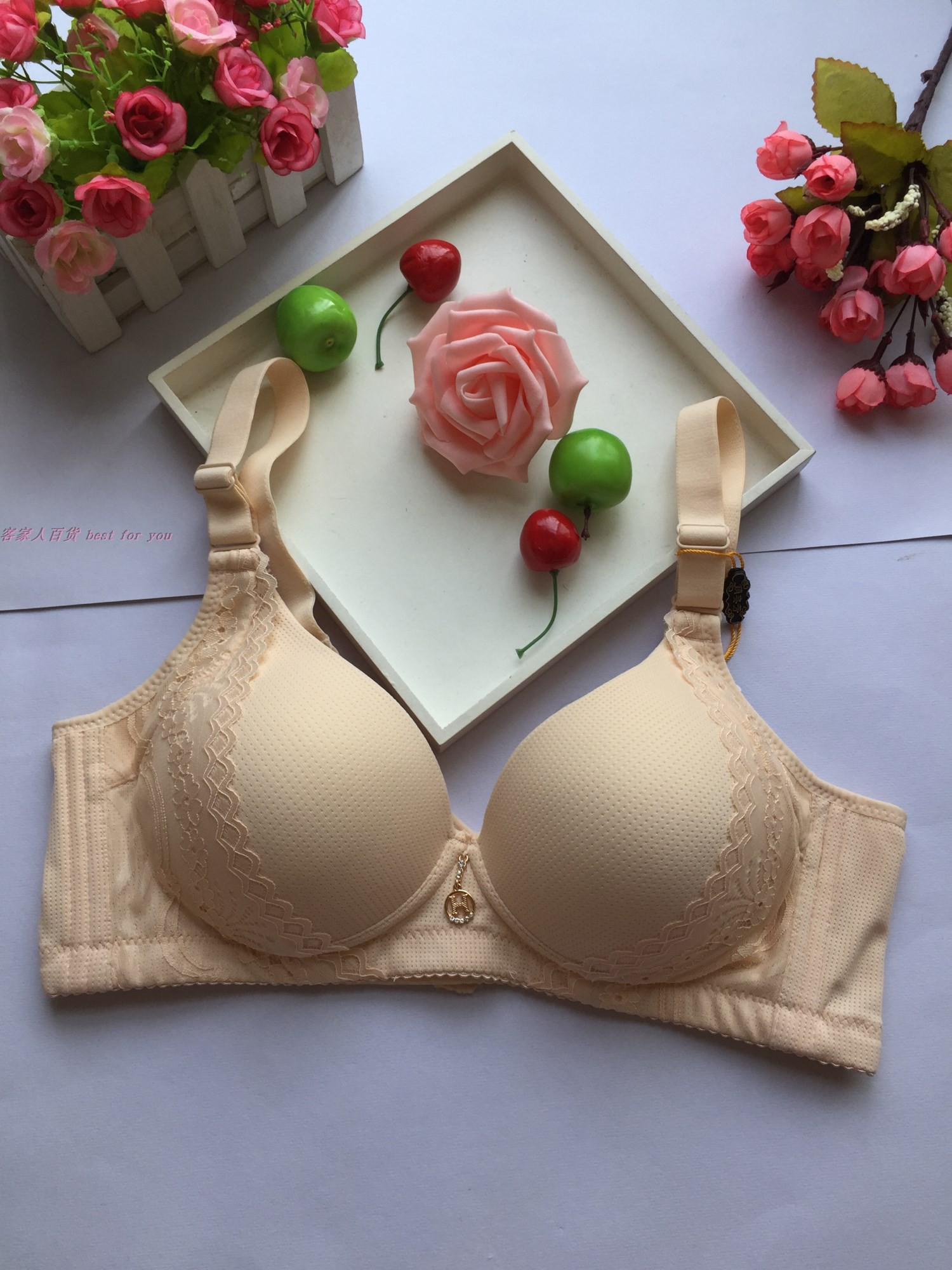 3 mảnh đồ lót đẹp mà không cần vành điều chỉnh chuyển động mỏng ngực ba mảnh áo ngực không có áo ngực áp lực quần lót cotton