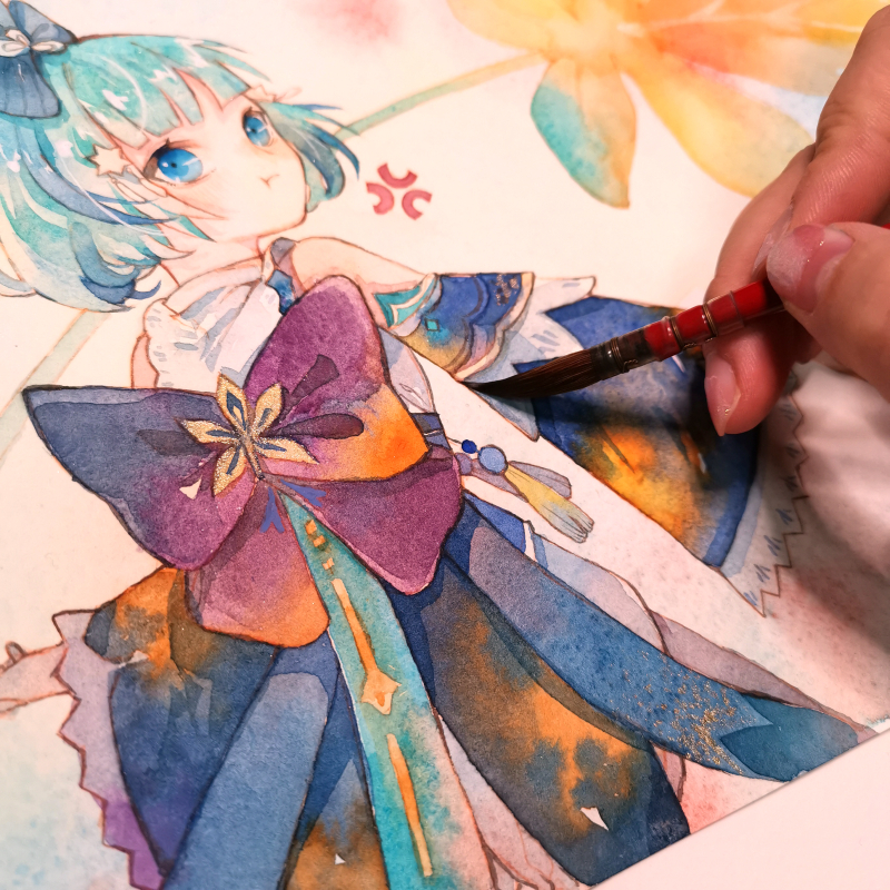 French imported LANA Lana cotton pulp paper pure cotton watercolor paper 300g16 open fine grain medium thick comics